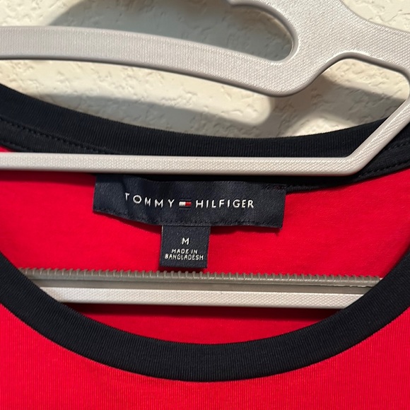 Tommy Hilfiger Red T-Shirt Dress Knee-Length Short Sleeve NWOT - Picture 4 of 7